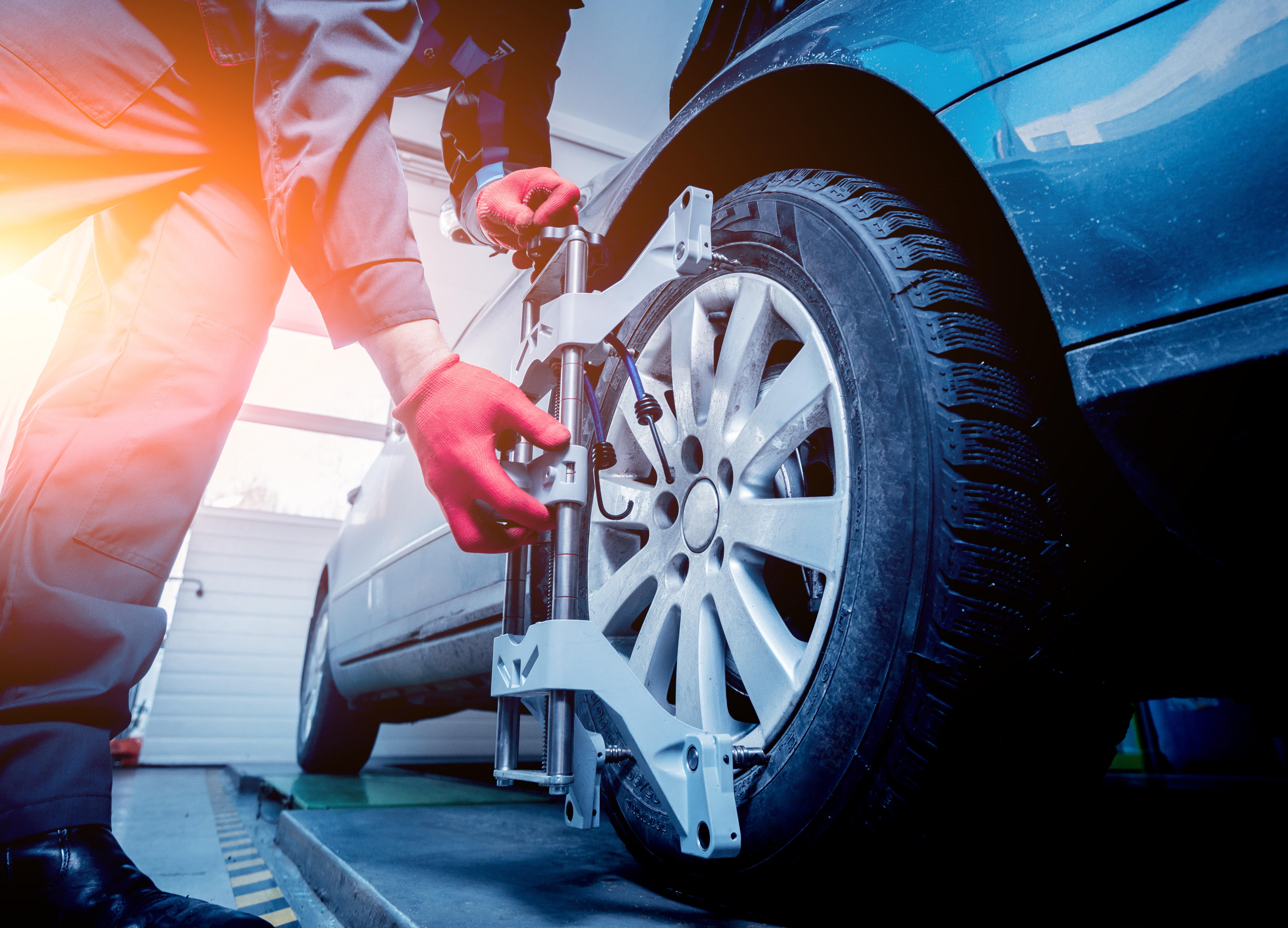 Wheel alignment service at IN'n'OUT Autocentres